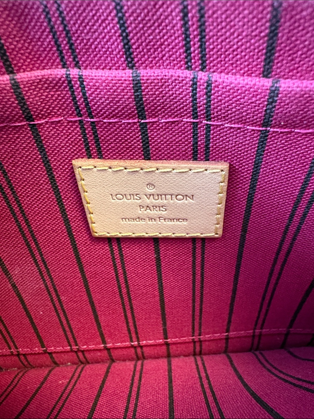 LV Neverfull Pochette Monogram w/ Pivoine Pink Interior Wristlet Clutch EUC - Picture 3 of 7